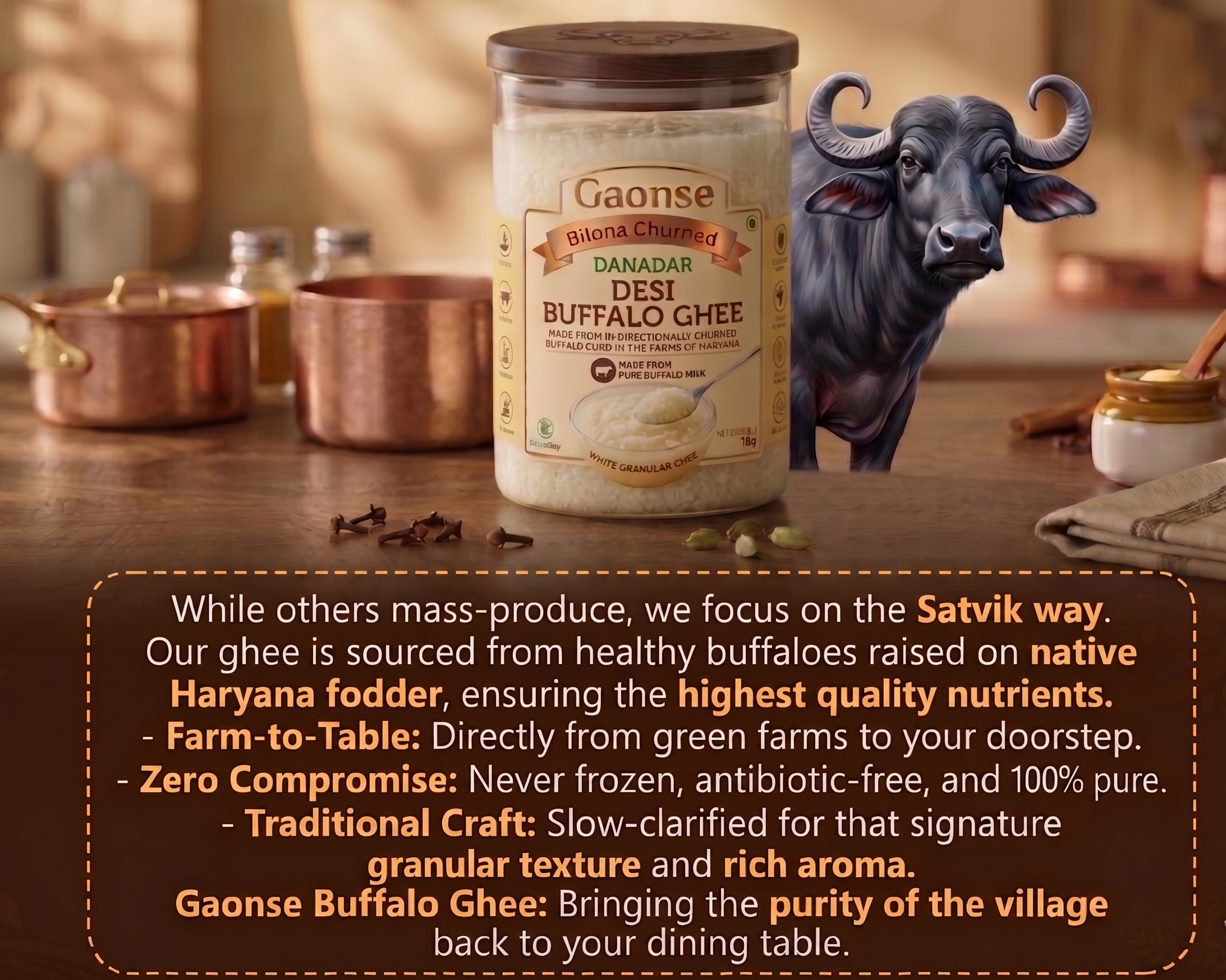 Bilona Churned - Desi Buffalo Ghee