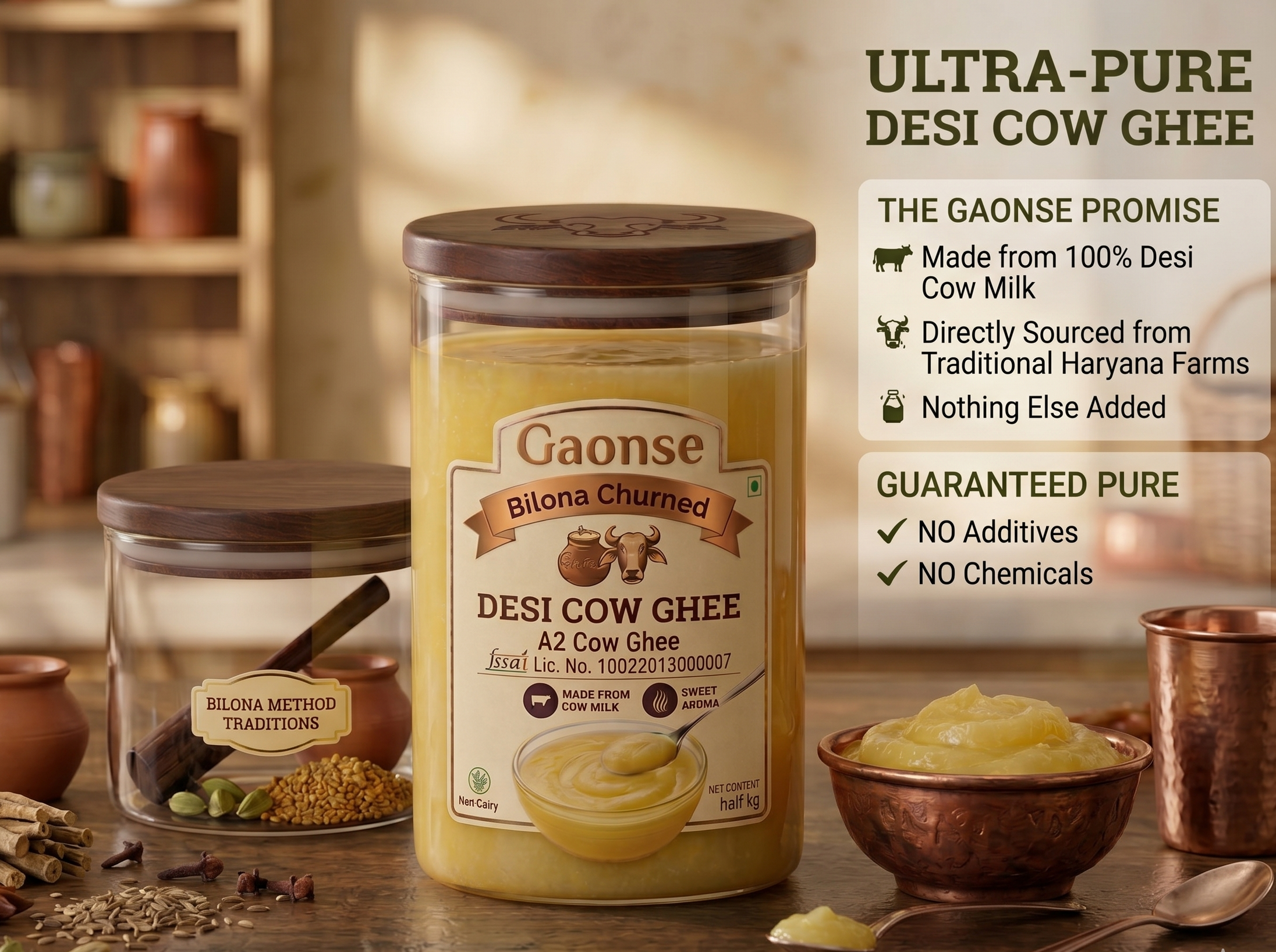 Bilona Churned- Desi Cow Ghee
