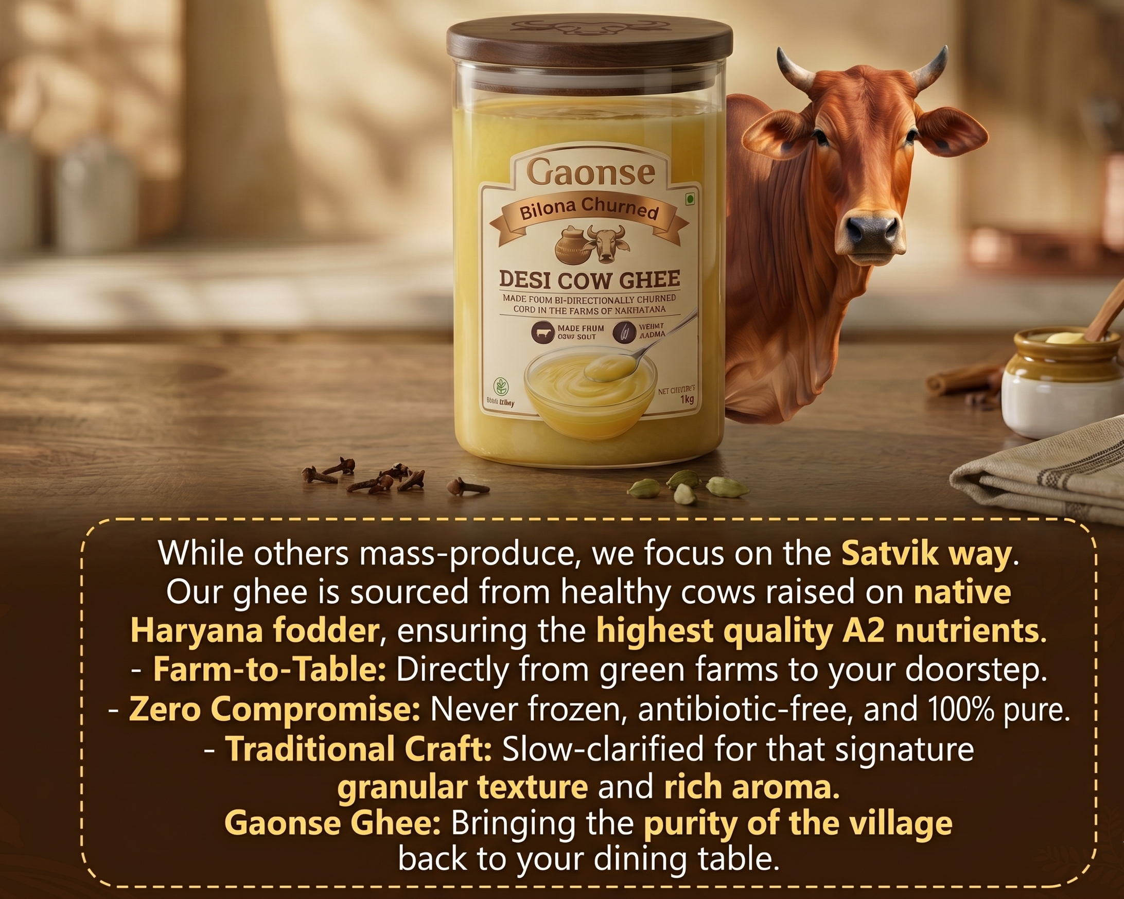 Bilona Churned- Desi Cow Ghee